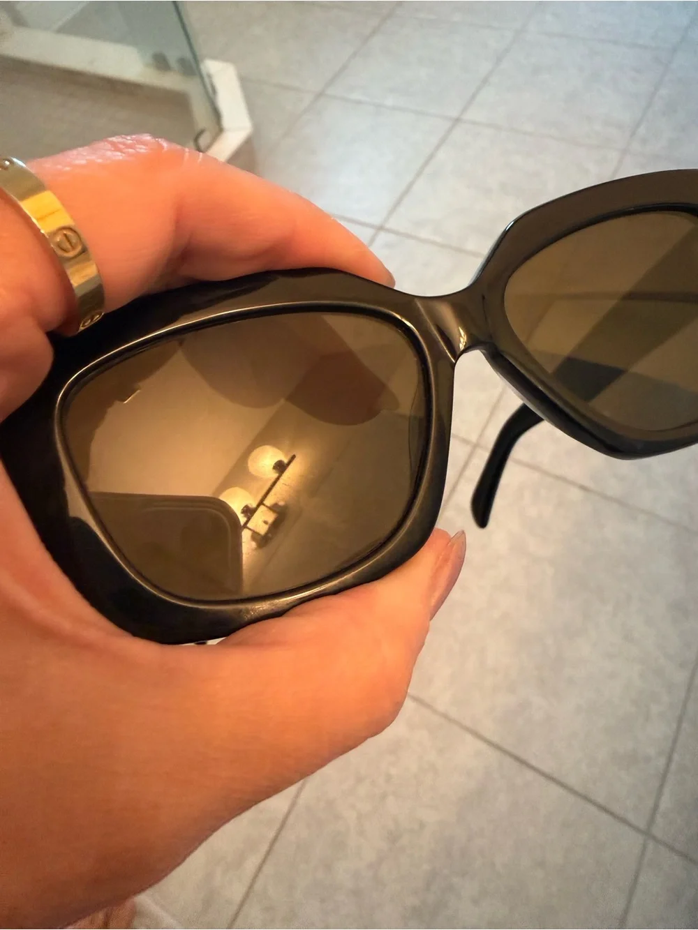 Celine Black Oversized Square Frame Sunglasses